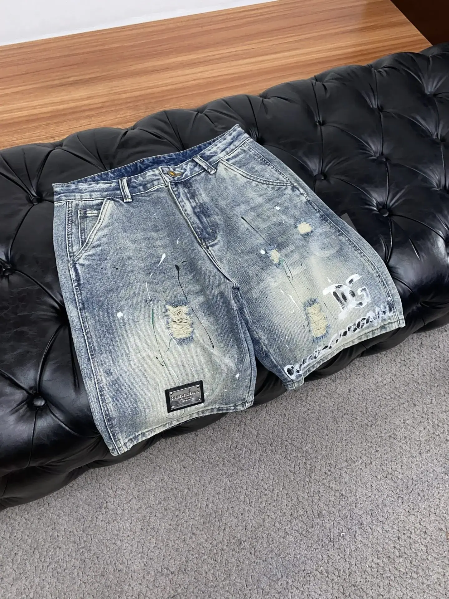 돌체앤가바나 남성 데님 스트레이트핏 반바지 상세 이미지 7