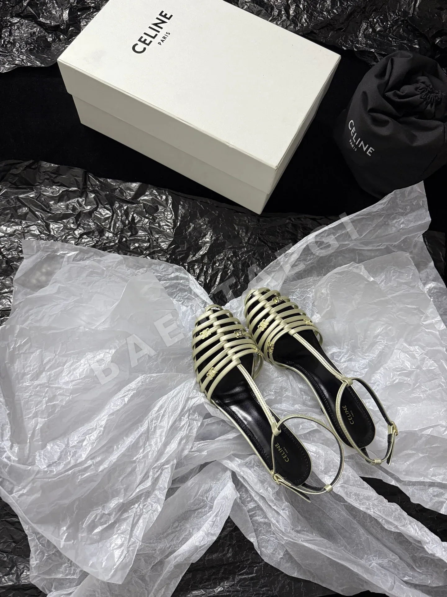 셀린느 케이지 스틸레토 샌들 95892