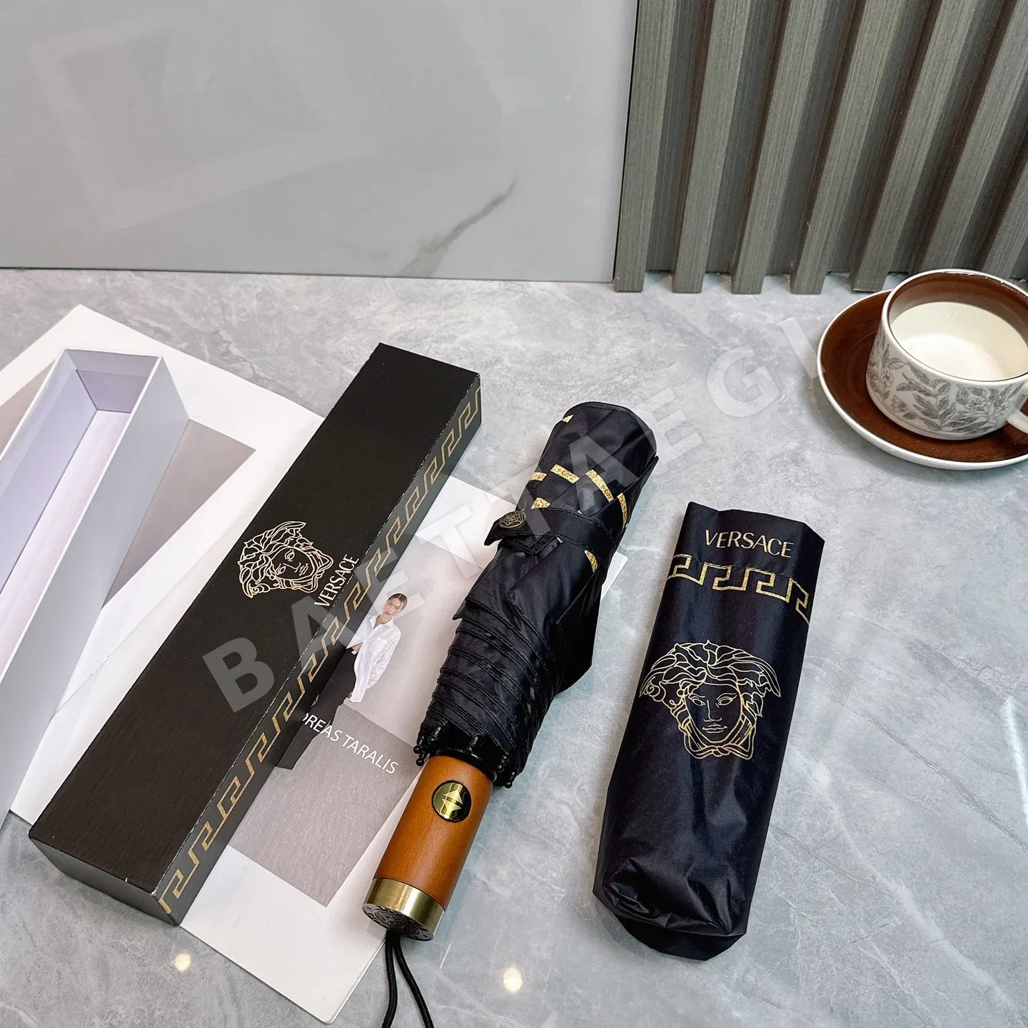 베르사체 3단 접이식 자동 우산 상세 이미지 6