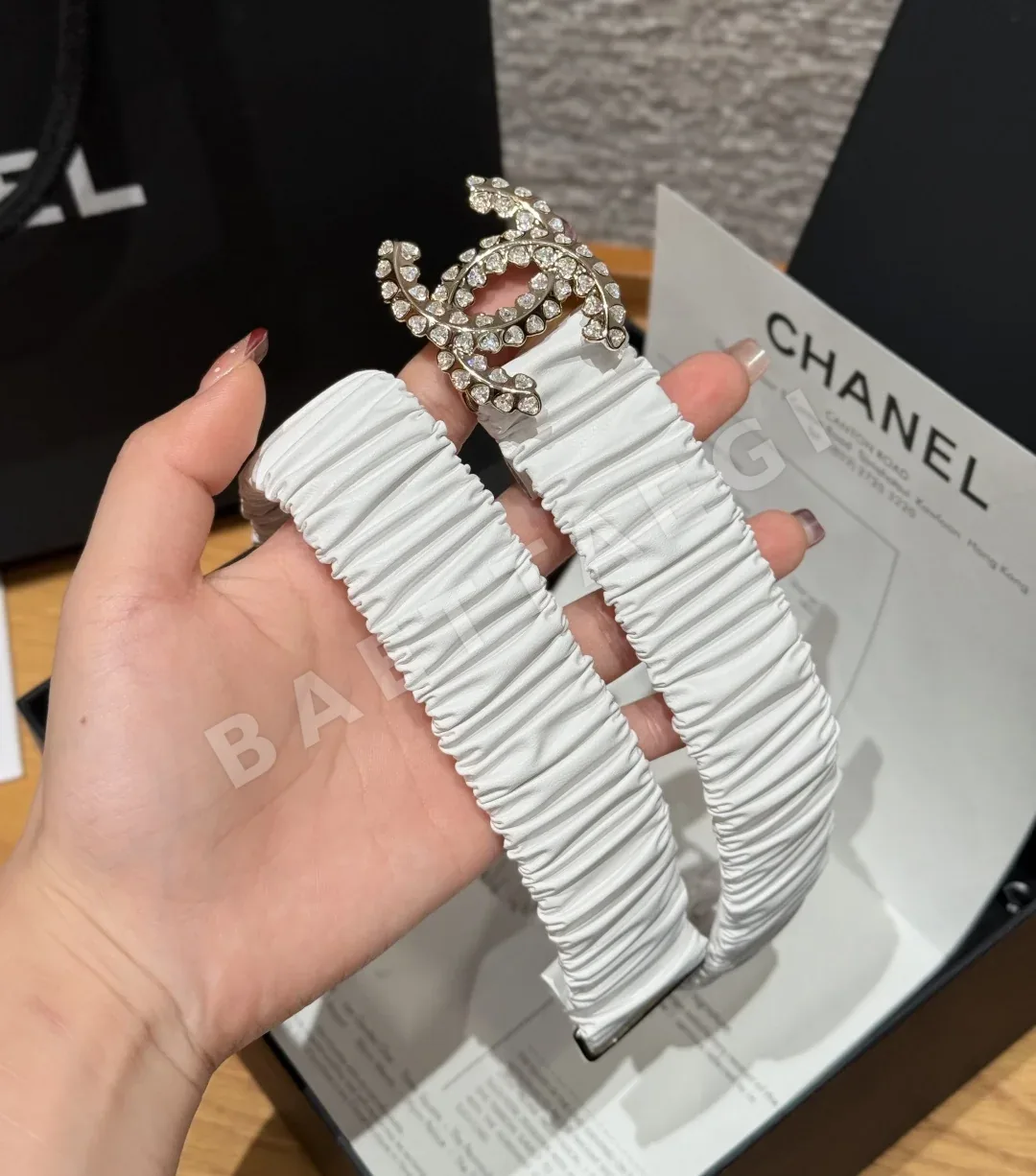 샤넬 더블 C 로고 고무 허리 벨트 상세 이미지 2