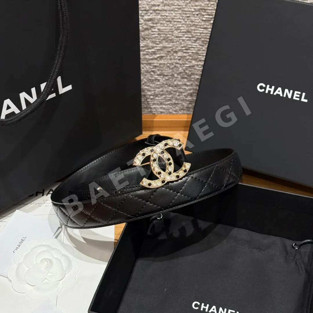 샤넬 램스킨 더블 C 로고 벨트 상세 이미지 2