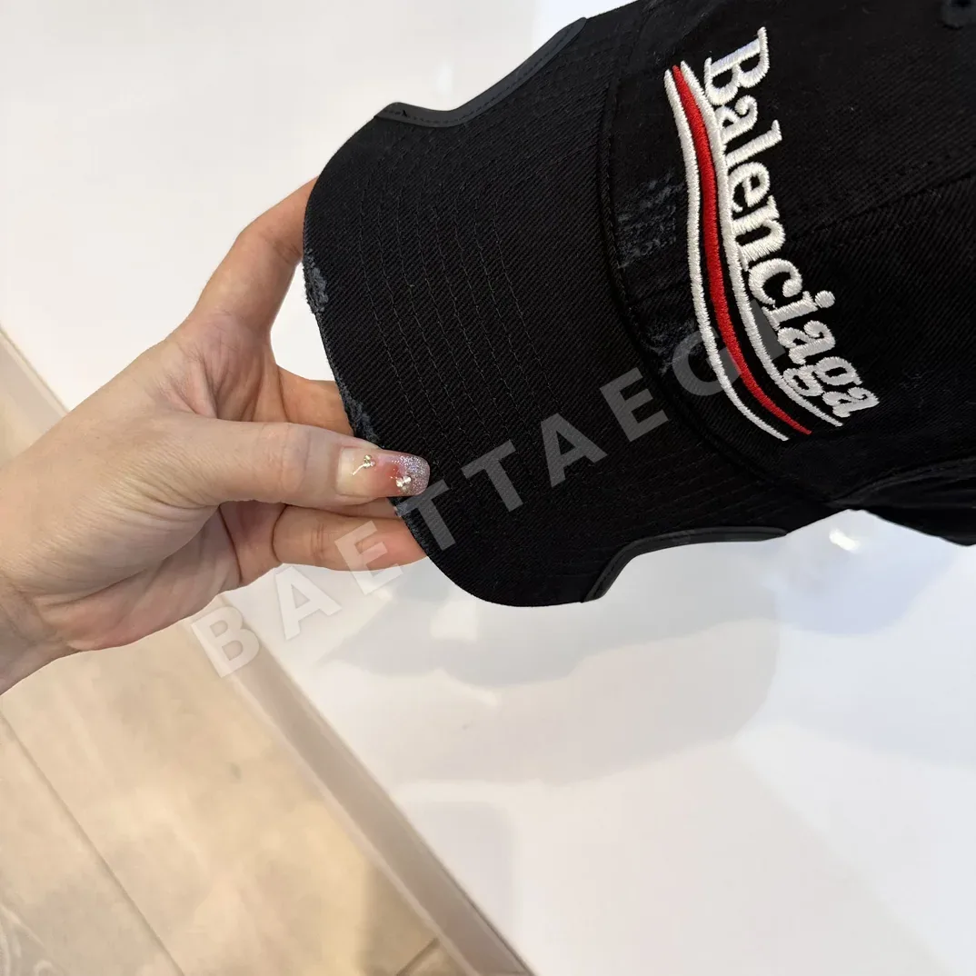 발렌시아가 절개 배색 베이스볼캡 상세 이미지 4