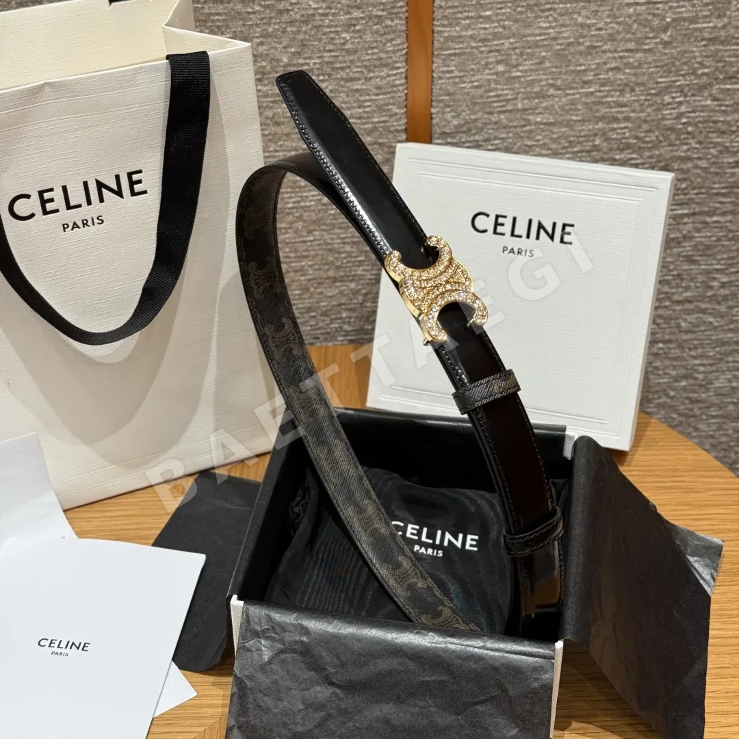 셀린느 TRIOMPHE 양면 가죽 벨트 상세 이미지 5