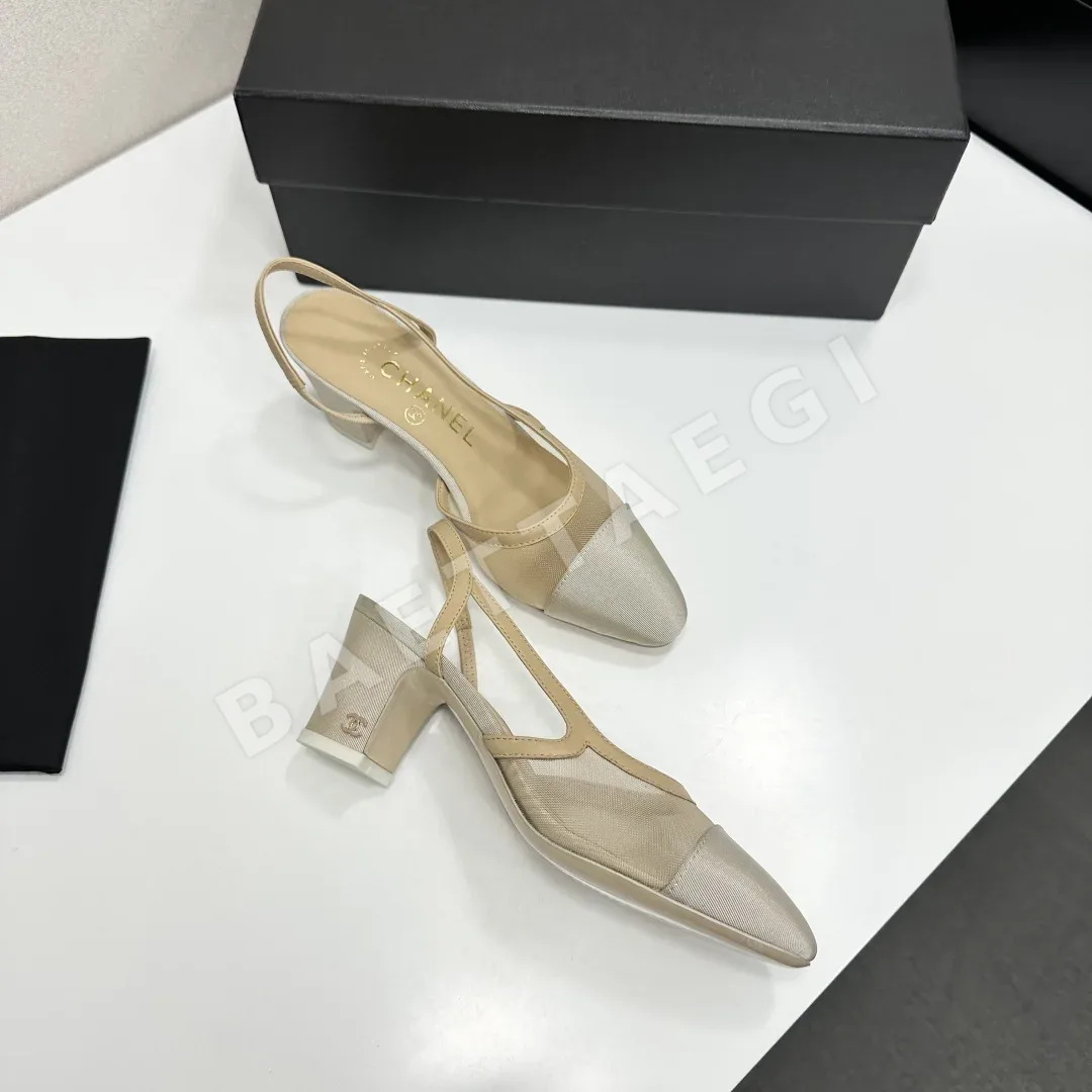샤넬 클래식 투톤 슬링백 샌들 상세 이미지 9