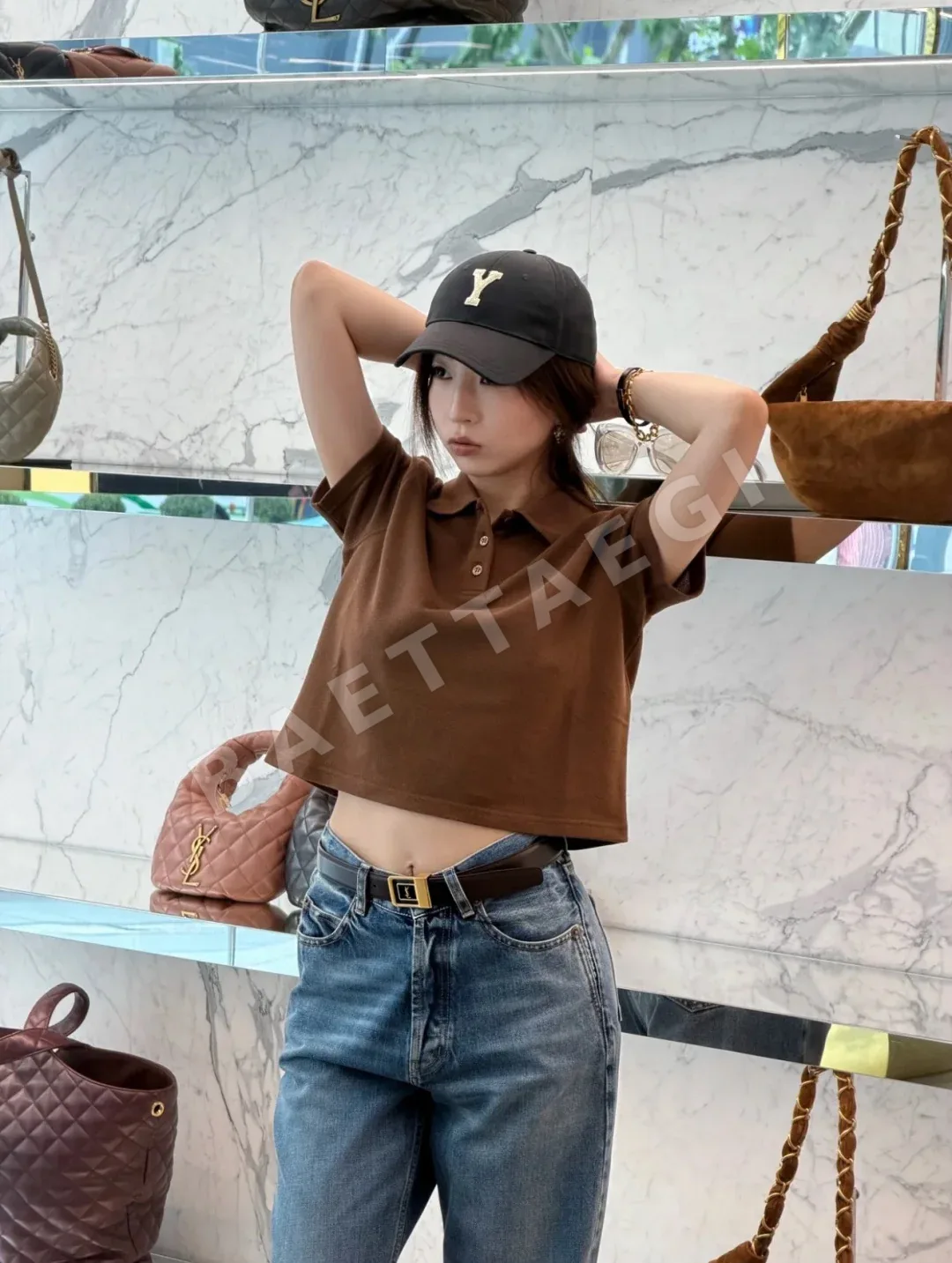 생로랑 자수 로고 카라 반팔 티셔츠 상세 이미지 7
