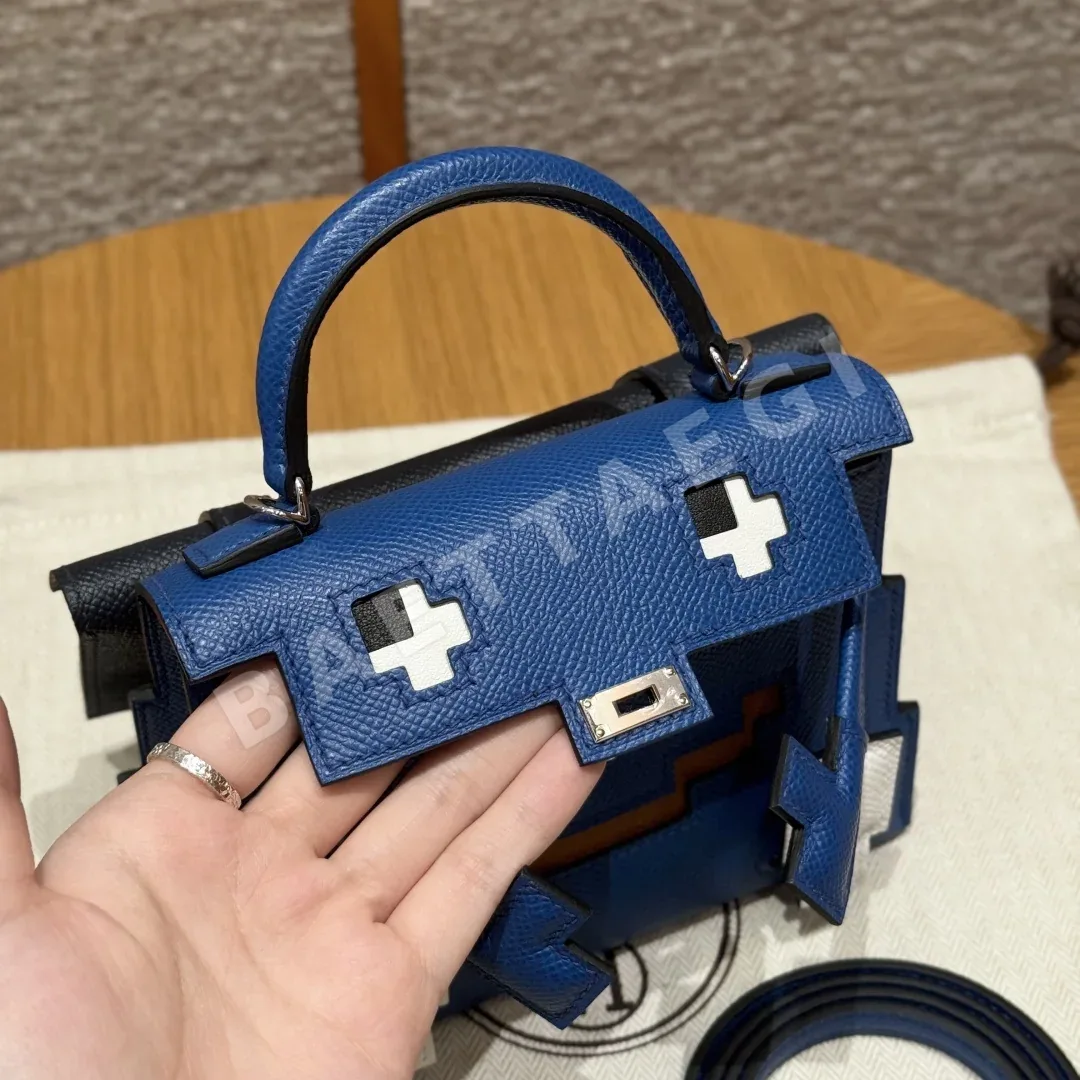 에르메스 켈리돌 사파이어 블루 소가죽 숄더백 상세 이미지 7