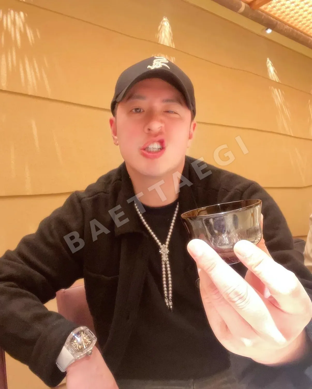 크롬하츠 진주 펜던트 조절형 실버 목걸이 상세 이미지 3