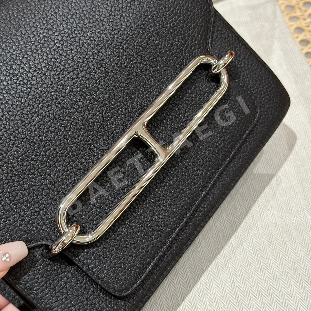 에르메스 토고 실버 장식 블랙 소가죽 핸드백 19 CM 상세 이미지 9