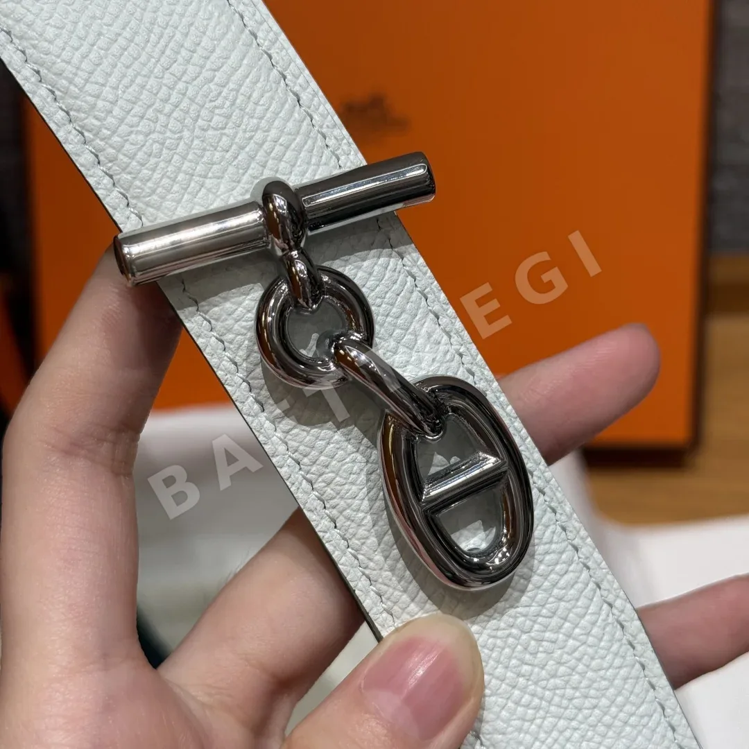 에르메스 체인 댕클 링크 양면 가죽 벨트 상세 이미지 5