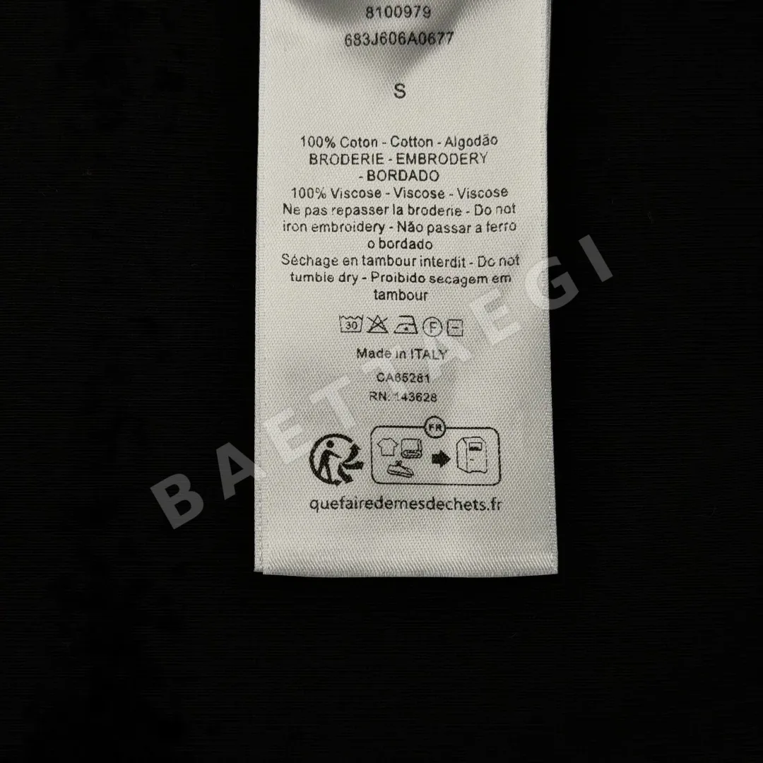 디올 자수 면 저지 반팔 티셔츠 상세 이미지 9