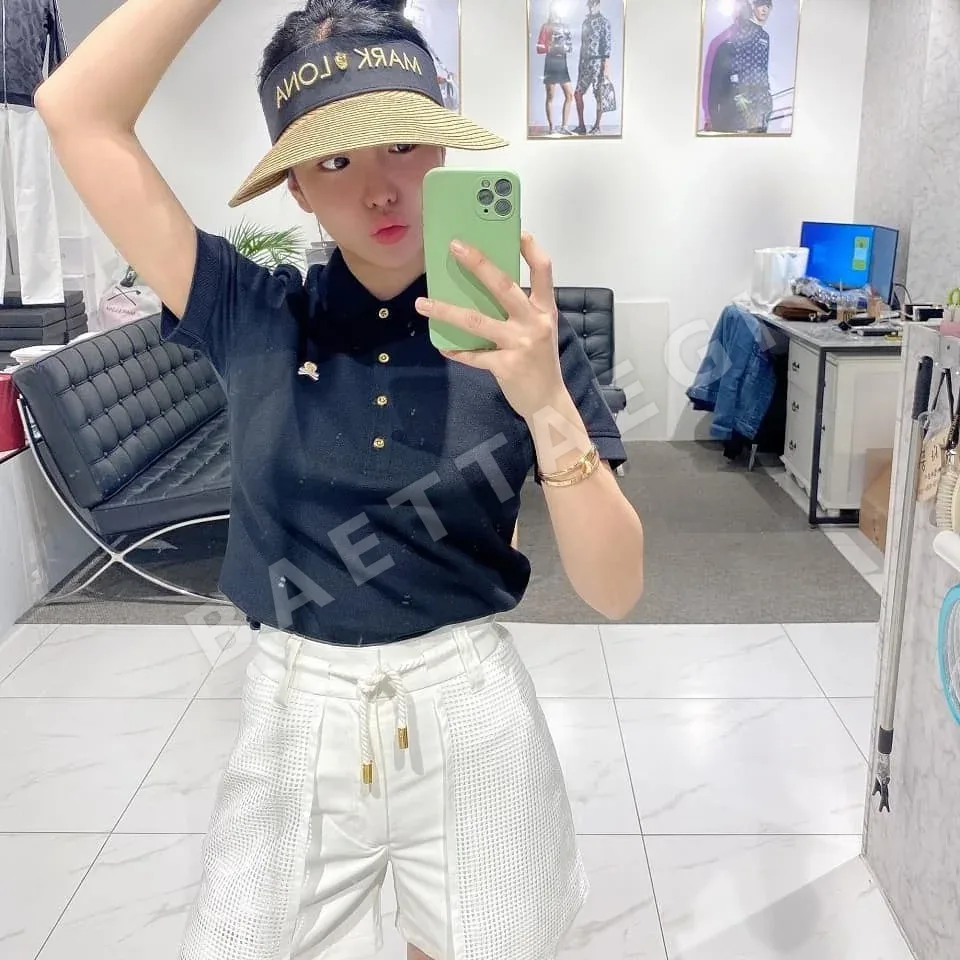 마크앤로나 하이웨스트 드로스트링 여성 골프 반바지 153949
