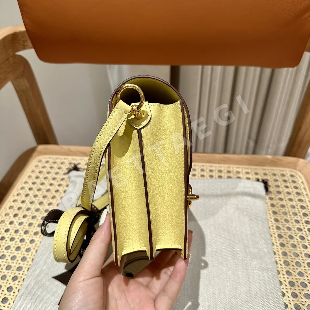 에르메스 루리스 염소가죽 골드 장식 핸드백 19 CM 상세 이미지 5