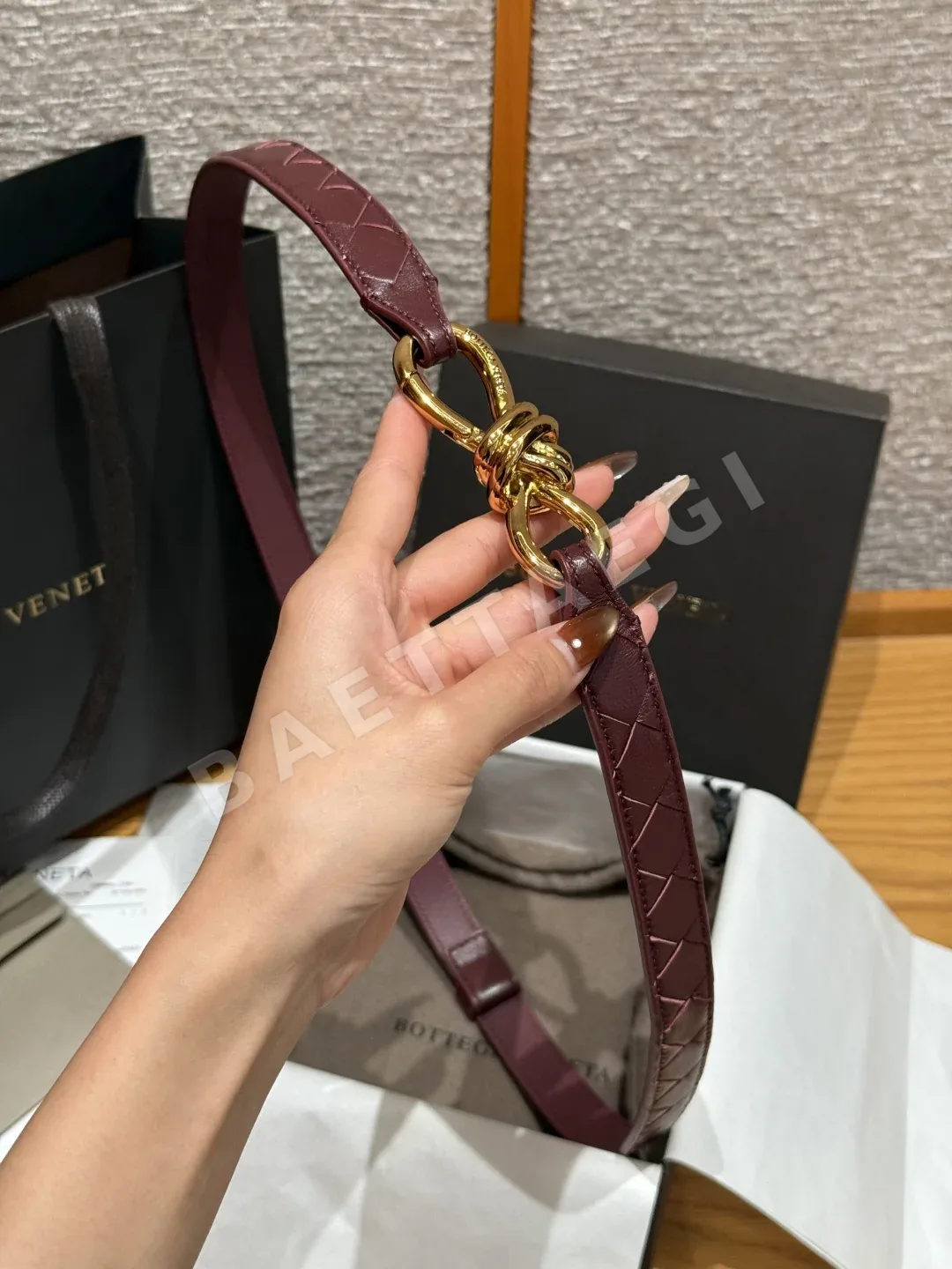 보테가베네타 인트레차토 소가죽 벨트 상세 이미지 4
