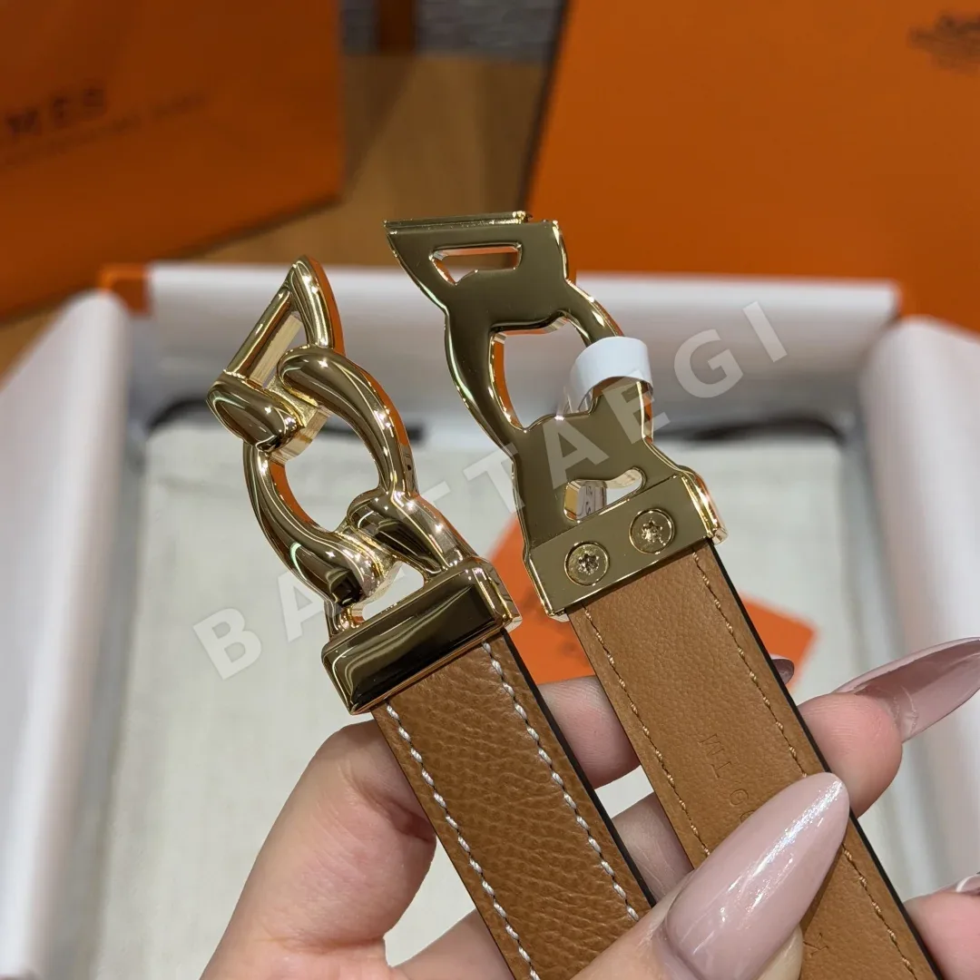 에르메스 H브랜드 체인 덩클 엡솜 가죽 벨트 상세 이미지 5
