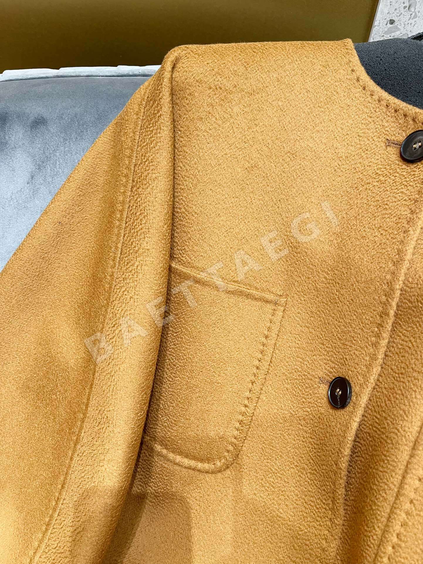 막스마라 알바타 캐시미어 라운드넥 쇼트 코트 자켓 상세 이미지 7