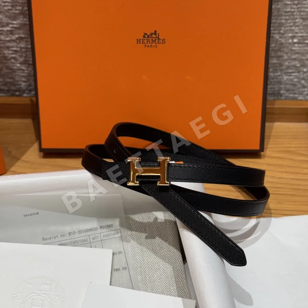 에르메스 미니 H 버클 양면 가죽 벨트 상세 이미지 2