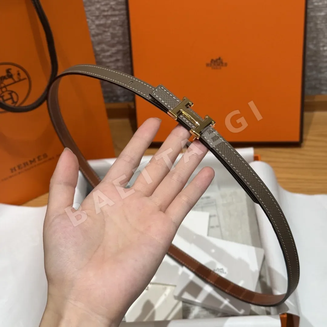 에르메스 미니 H 버클 양면 가죽 벨트 상세 이미지 4