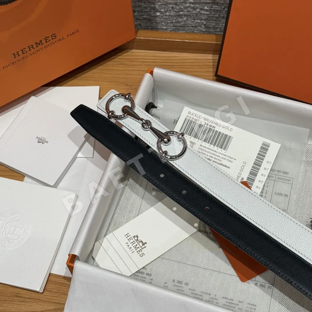 에르메스 헤리티지 H로고 양면 가죽 벨트 상세 이미지 5