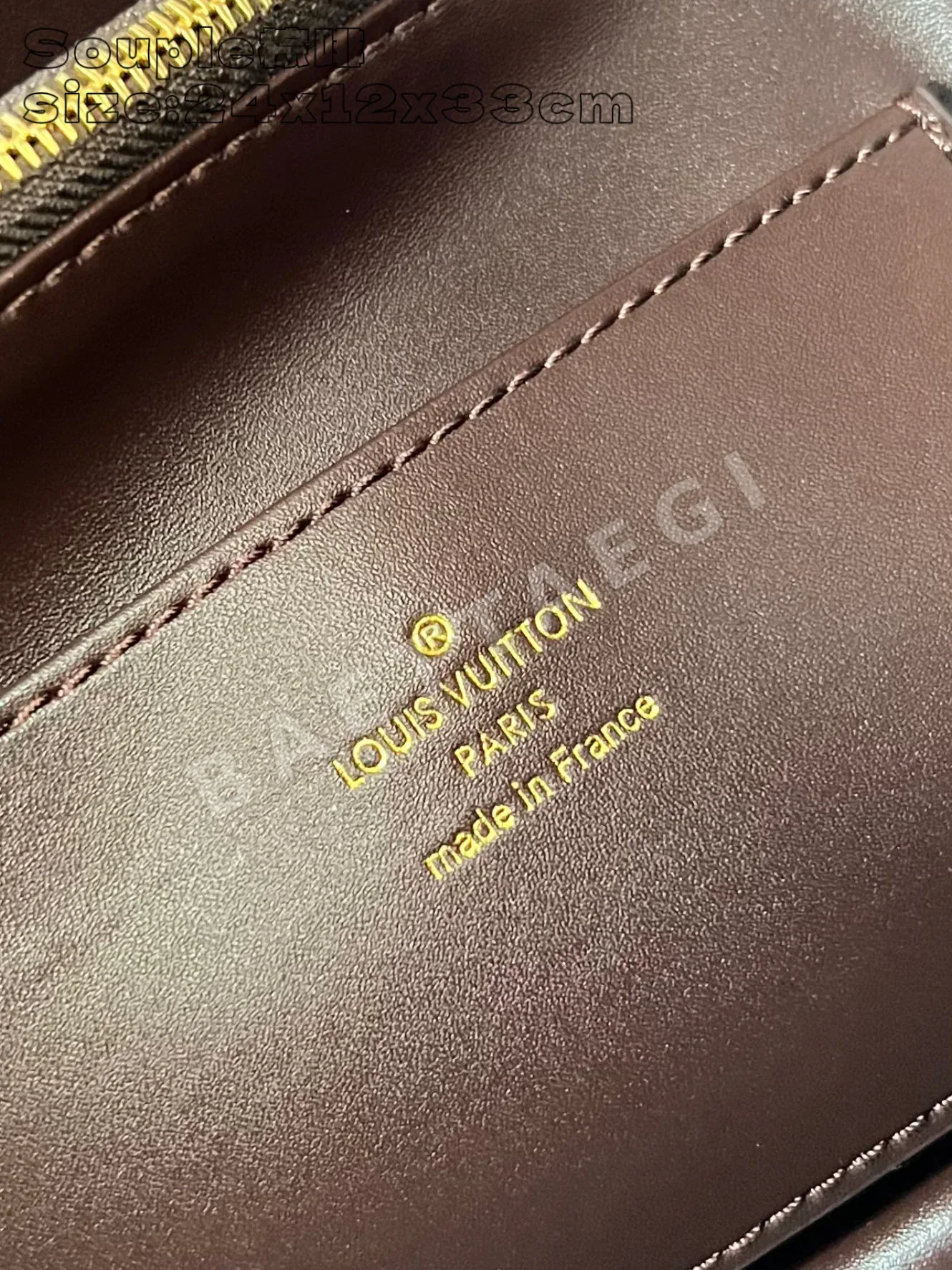 루이비통 브라운 소가죽 카푸신 수플 미디엄 가방 상세 이미지 9