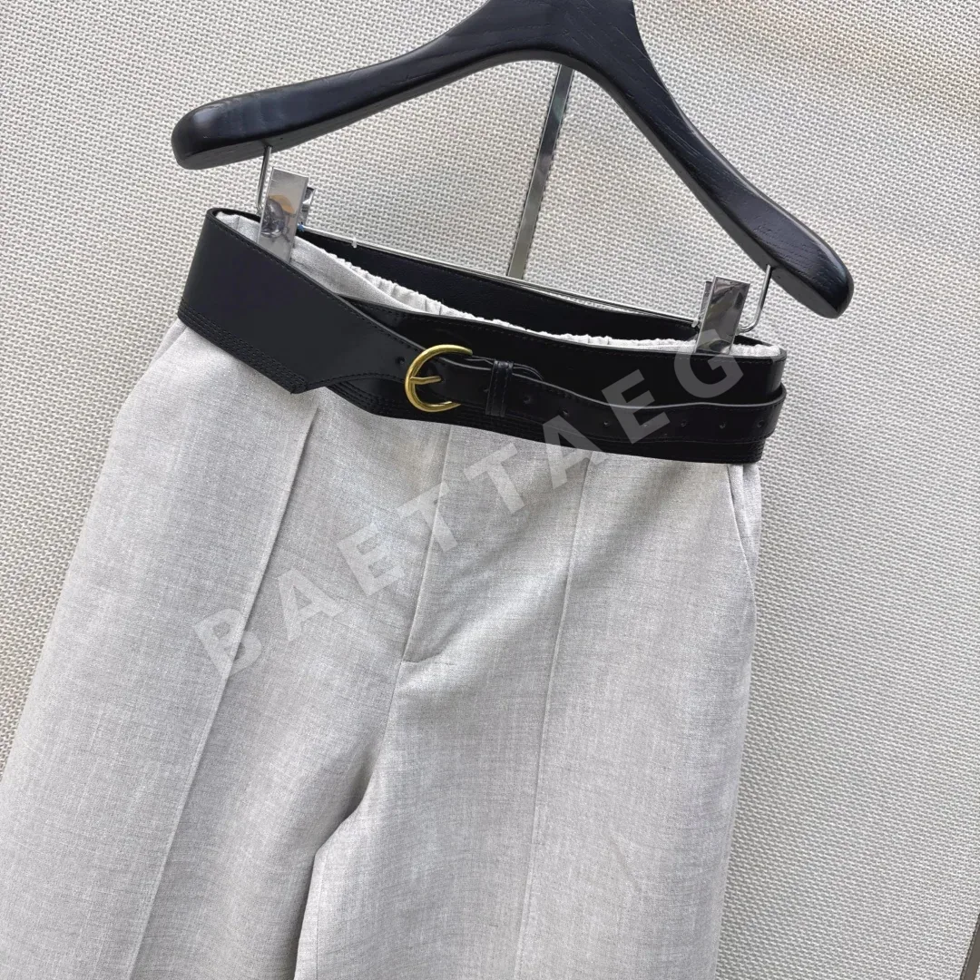 폴로 린넨 혼방 벨트 큐롯 팬츠 여성 바지 상세 이미지 3