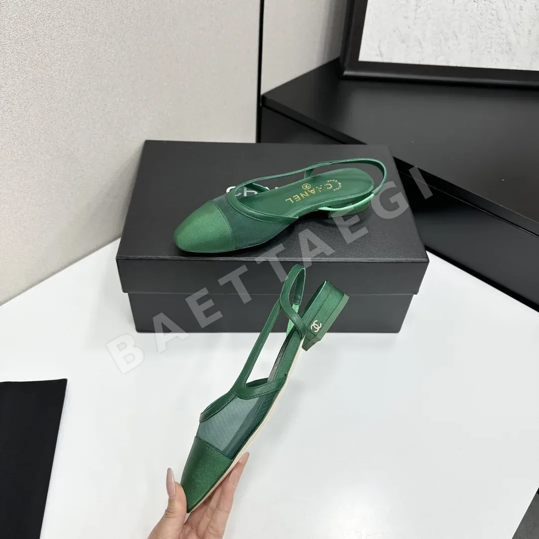 샤넬 클래식 트윈 컬러 슬링백 샌들 상세 이미지 3