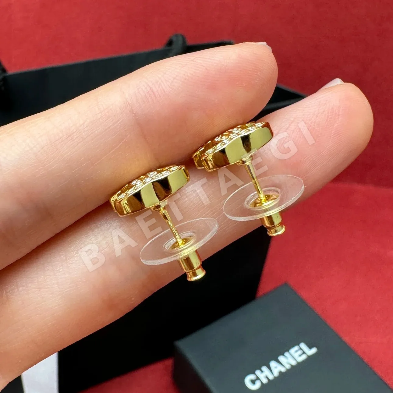 샤넬 더블 C 진주 스터드 귀걸이 상세 이미지 5