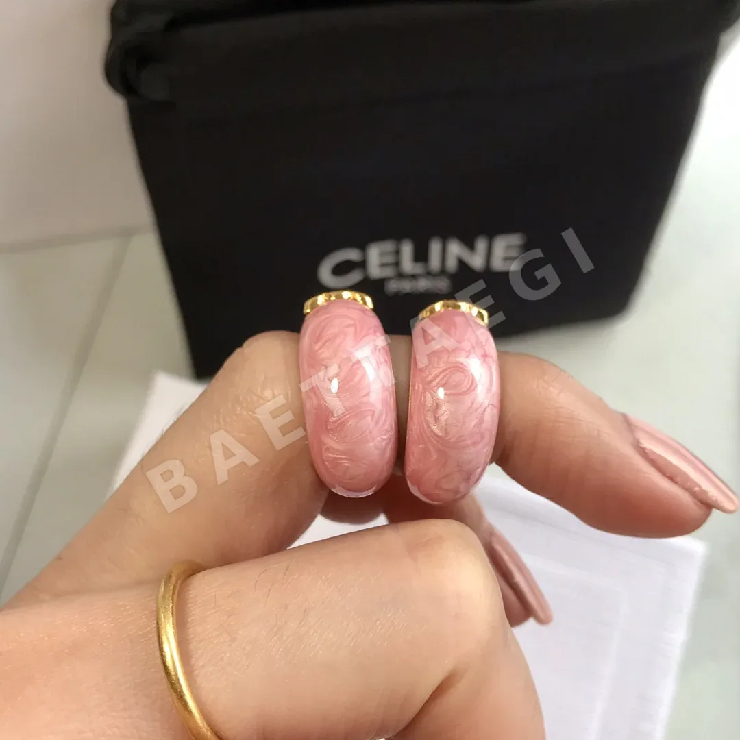 셀린느 빈티지 핑크 후프 귀걸이 상세 이미지 5