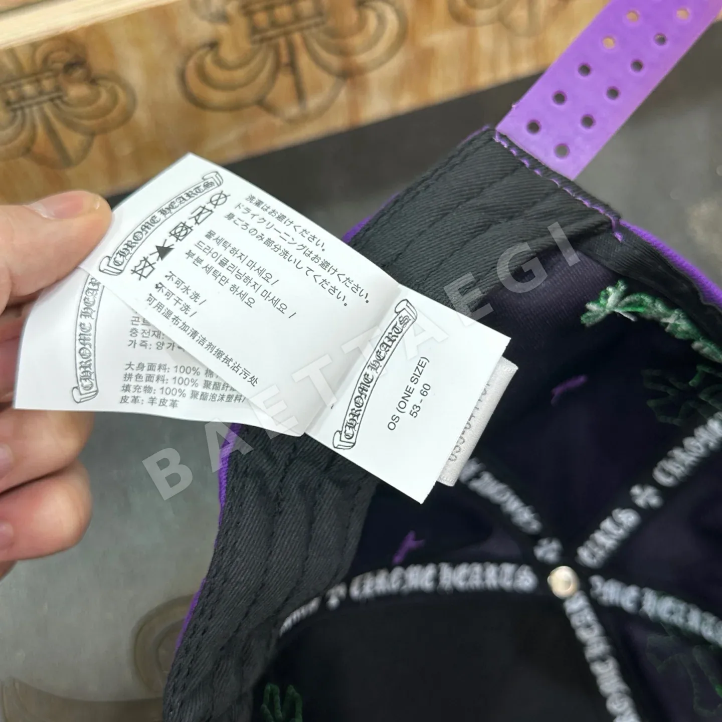 크롬하츠 보라색 십자 무늬 야구모자 상세 이미지 6