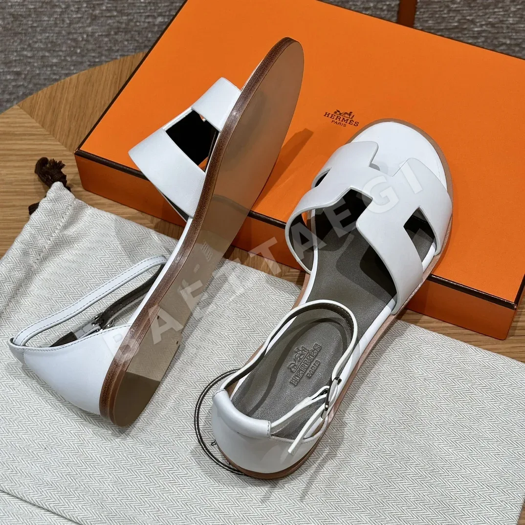 에르메스 산토리니 샌들 퓨어화이트 가죽 상세 이미지 6