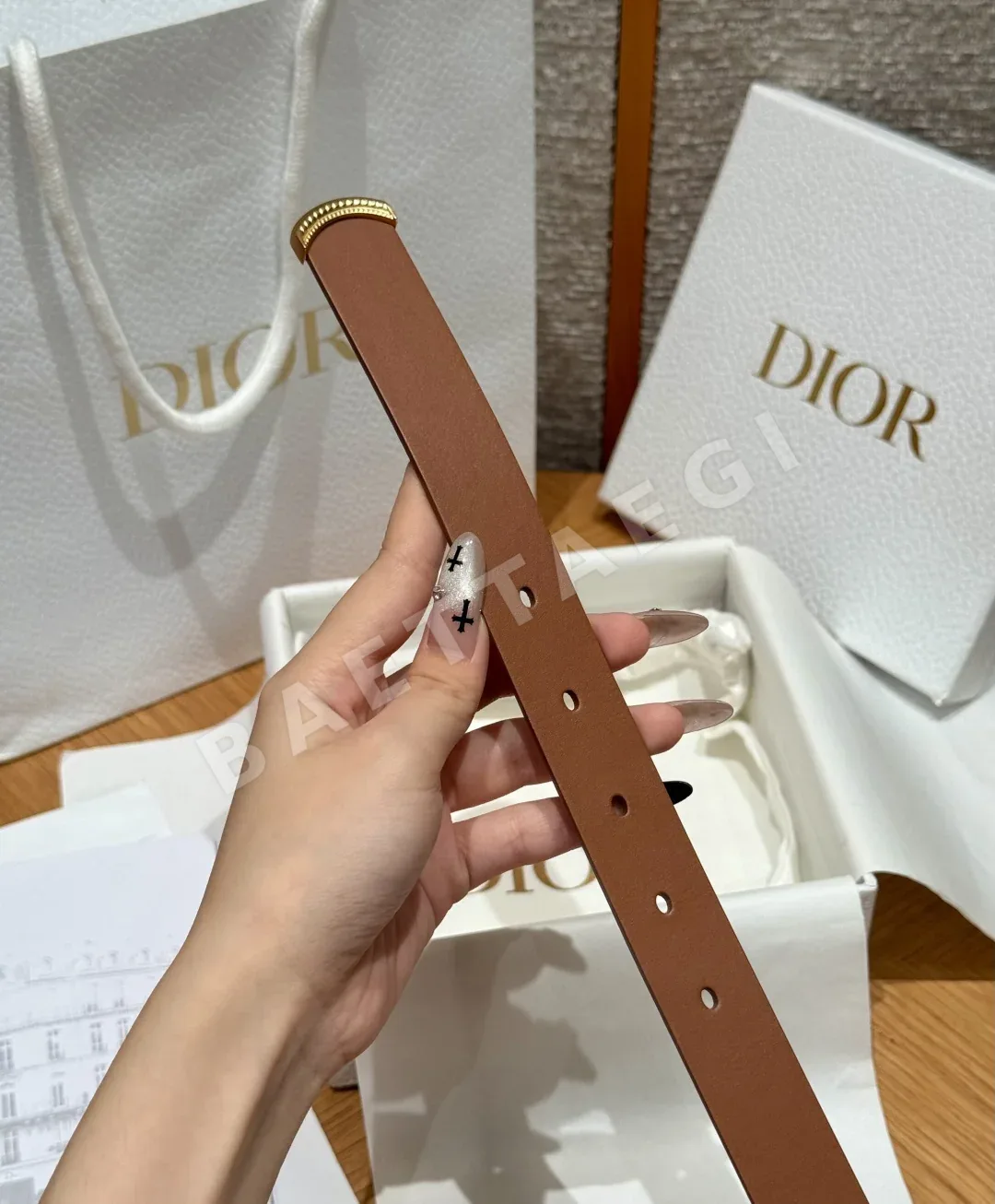 디올 메다이용 소가죽 벨트 상세 이미지 5