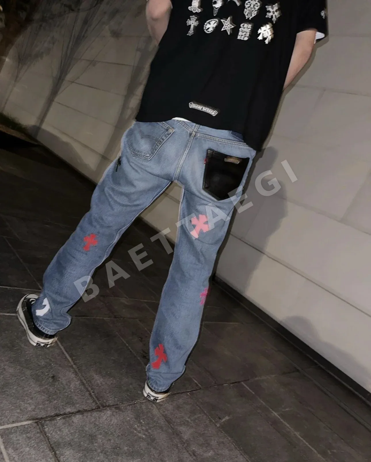 크롬하츠 남성 멀티컬러 패치워크 바지 상세 이미지 10