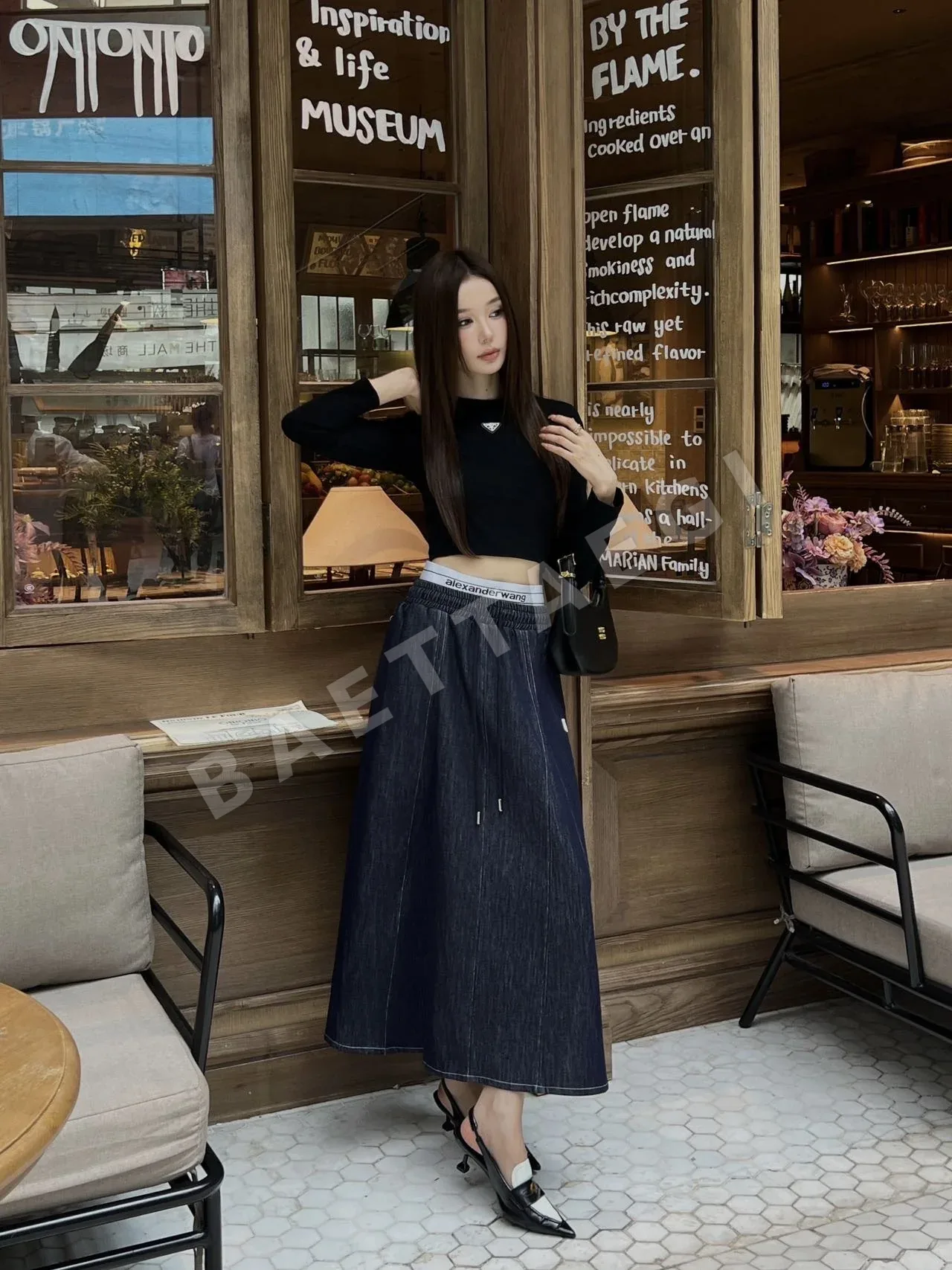 알렉산더왕 데님 미디 스커트 상세 이미지 2