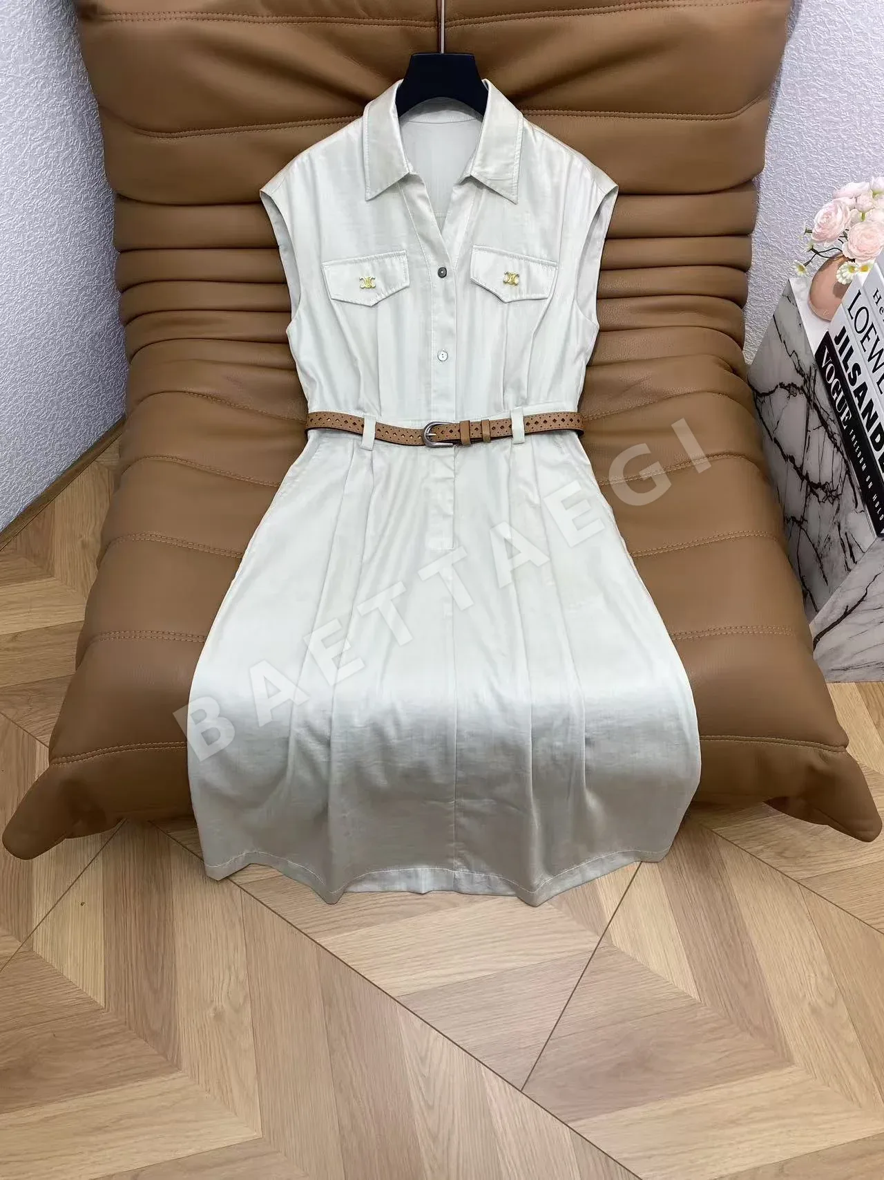 셀린느 데님 코튼 민소매 원피스 상세 이미지 9