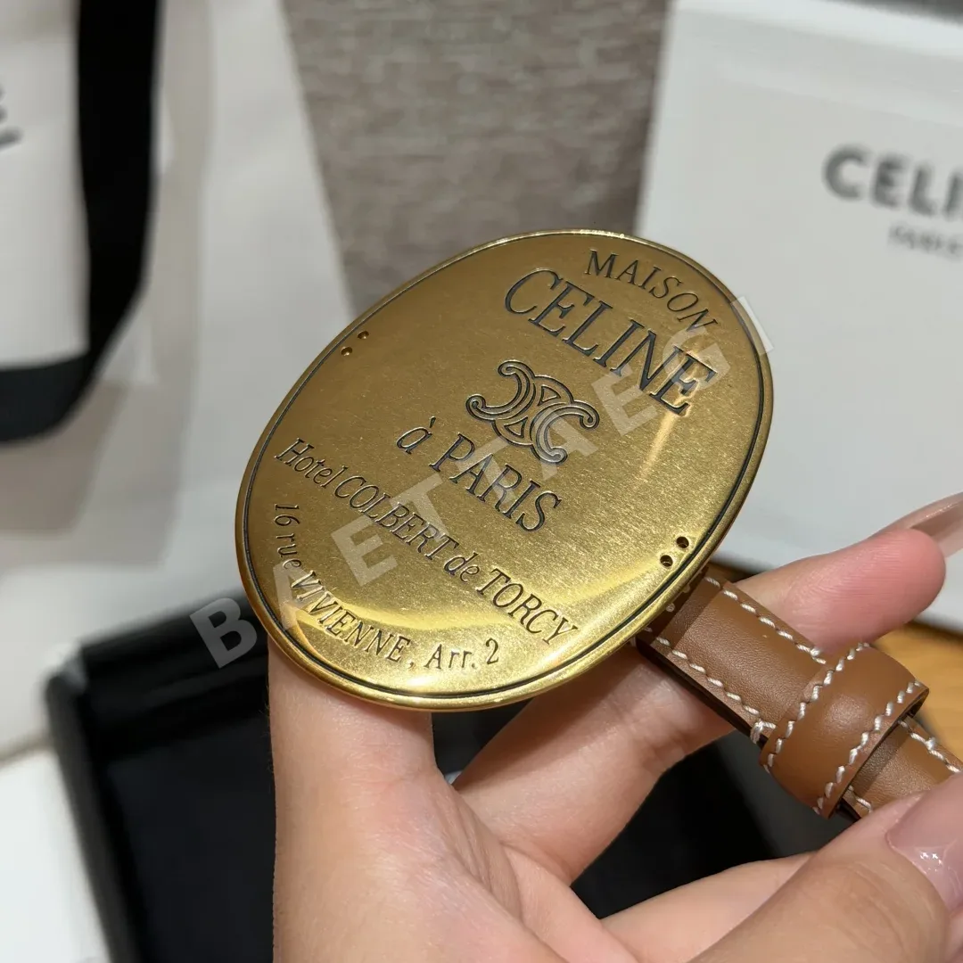 셀린느 메종 13mm 소가죽 벨트 골드 버클 상세 이미지 5