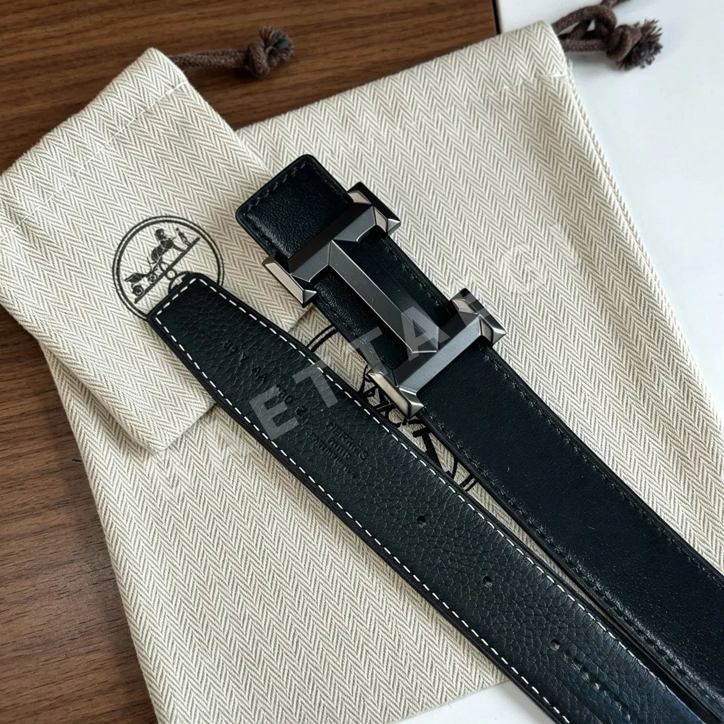 에르메스 H 버클 토고 가죽 남성 벨트 상세 이미지 4