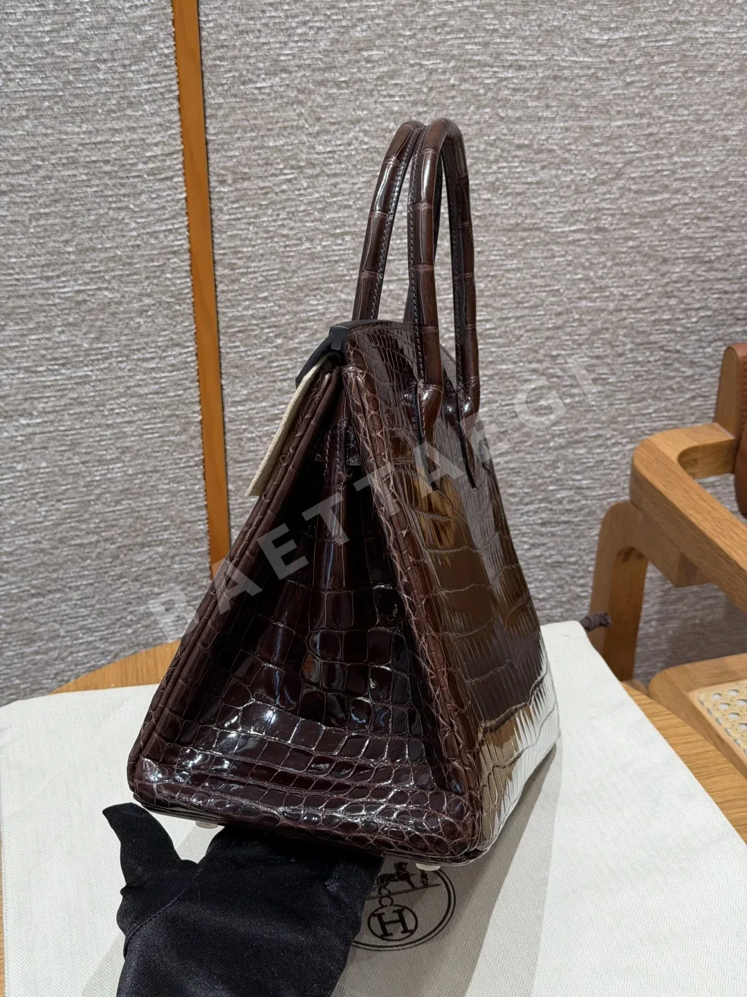 에르메스 버킨 30 나일 크로코 가방 상세 이미지 4