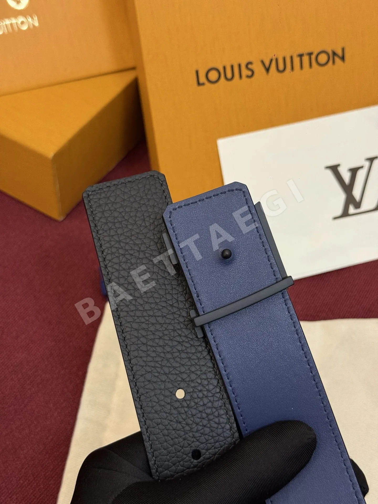 루이비통 다미에 LV 리버시블 벨트 상세 이미지 5