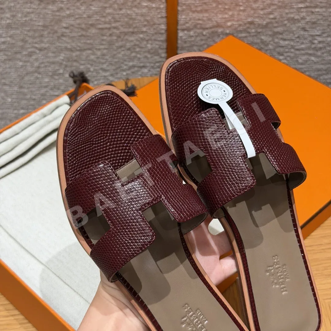 에르메스 오란 샌들 Saddle Red 도마뱀가죽 H 컷아웃 상세 이미지 8