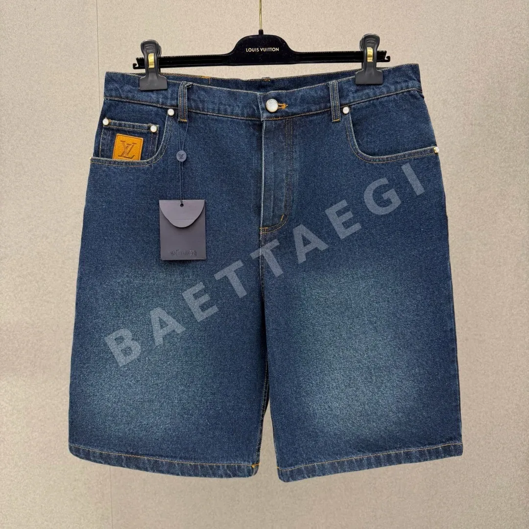 루이비통 워시드 데님 남성 반바지 113765