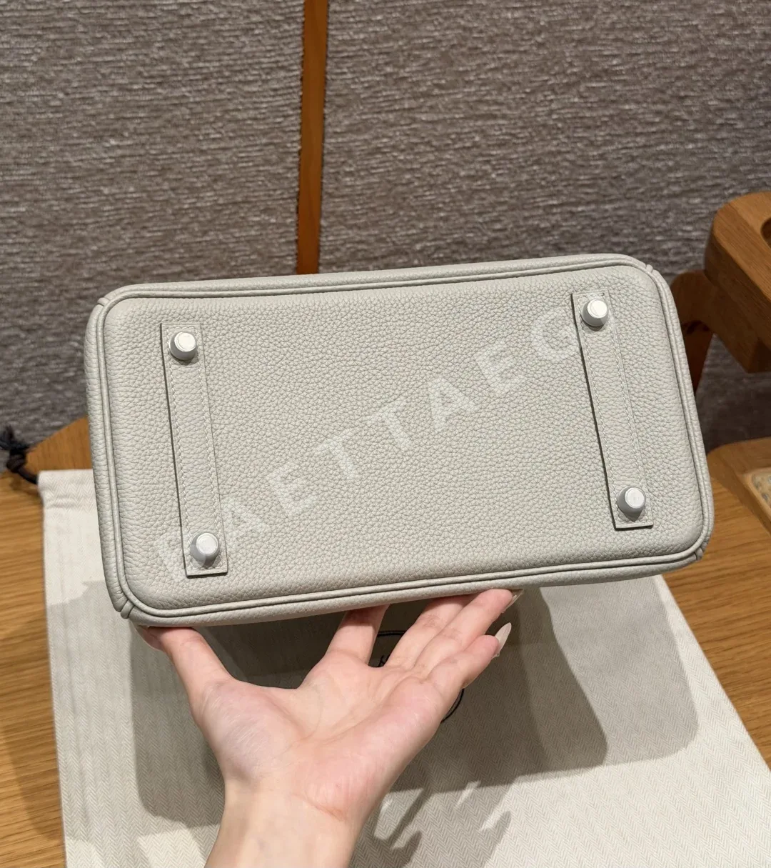에르메스 버킨 25 cm 글레이셔 화이트 토고 가죽 지갑 상세 이미지 5