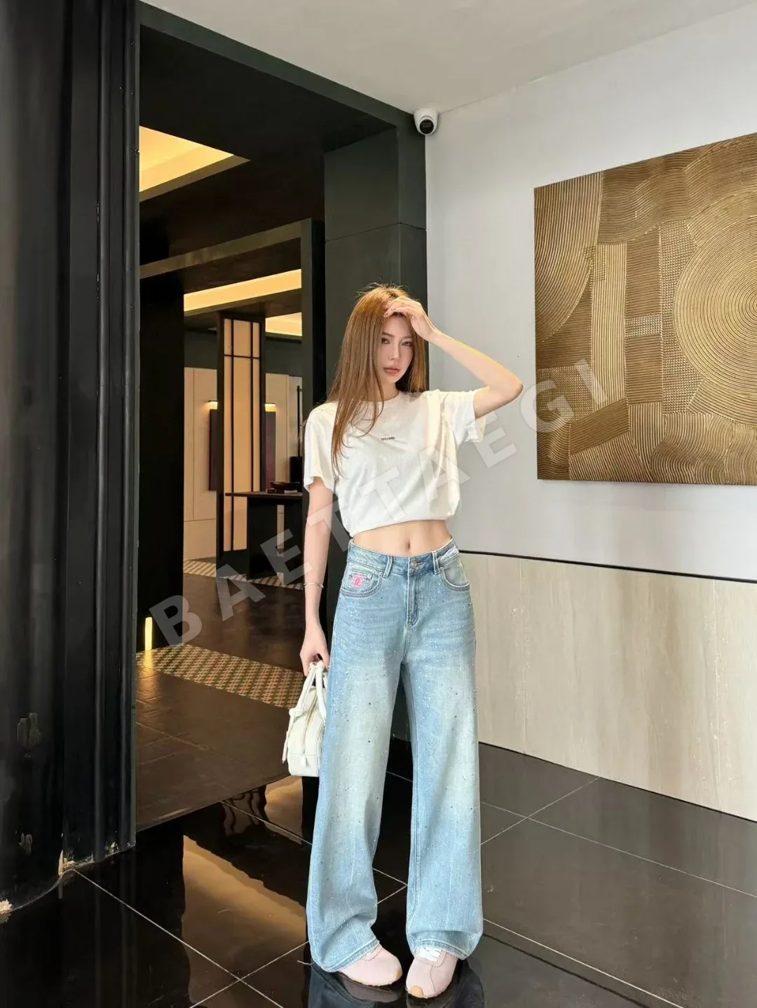 샤넬 크루넥 코튼 반팔 티셔츠 상세 이미지 4