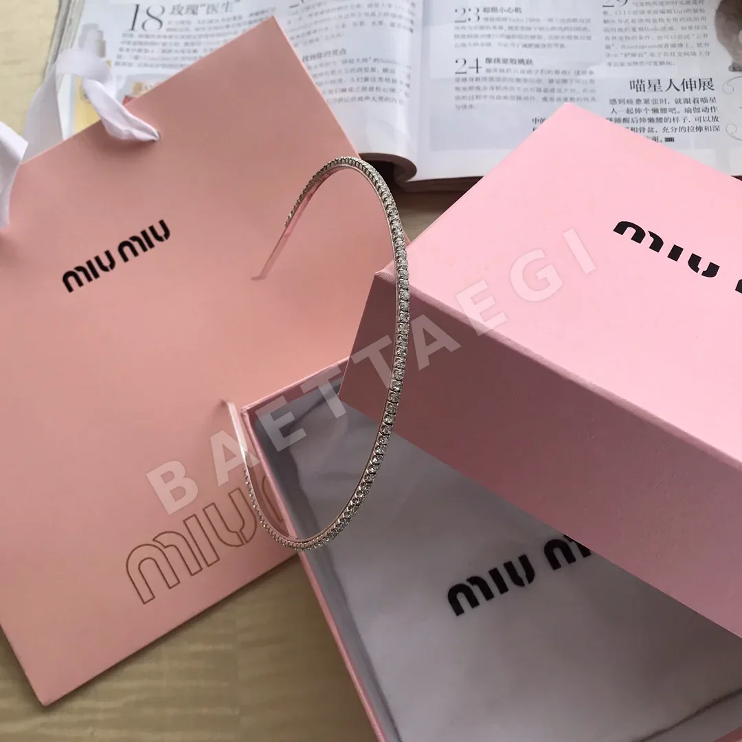 미우미우 크리스탈 라인스톤 헤어타이 상세 이미지 2