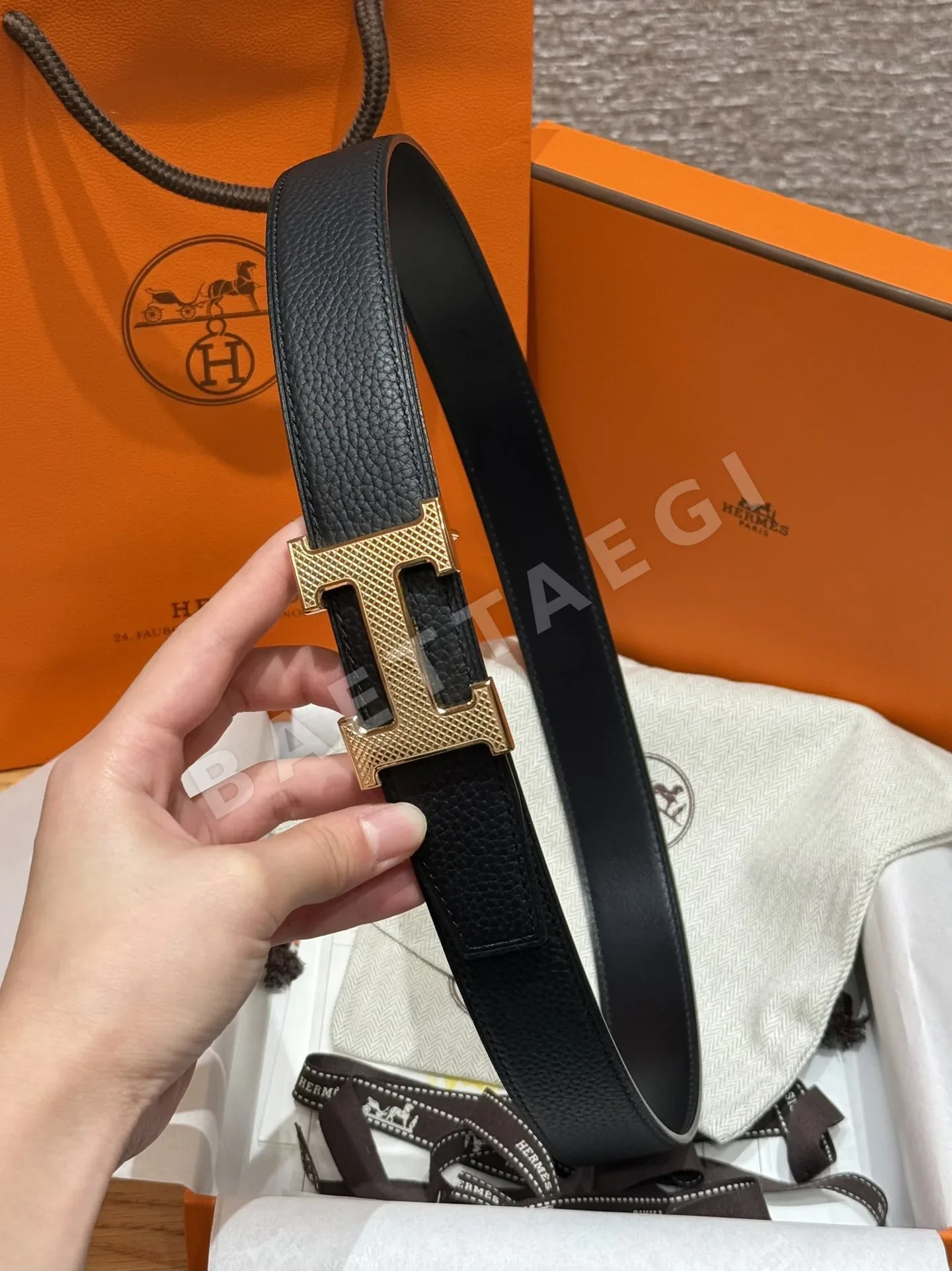 에르메스 리버시블 메탈 버클 남성 벨트 상세 이미지 2