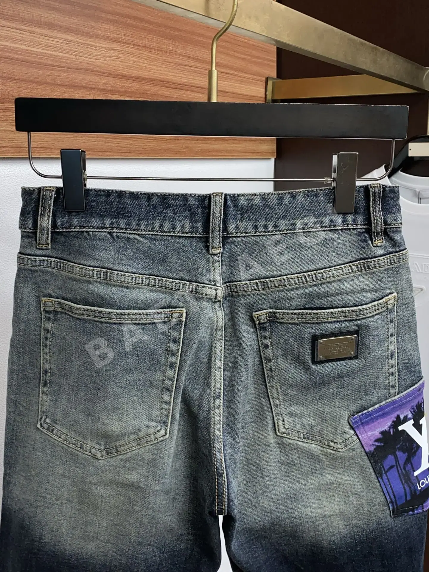 루이비통 데님 남성 반바지 상세 이미지 10