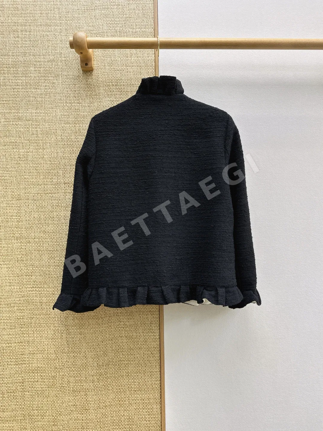 발렌티노 레트로 블랙 트위드 프릴 여성 자켓 상세 이미지 8