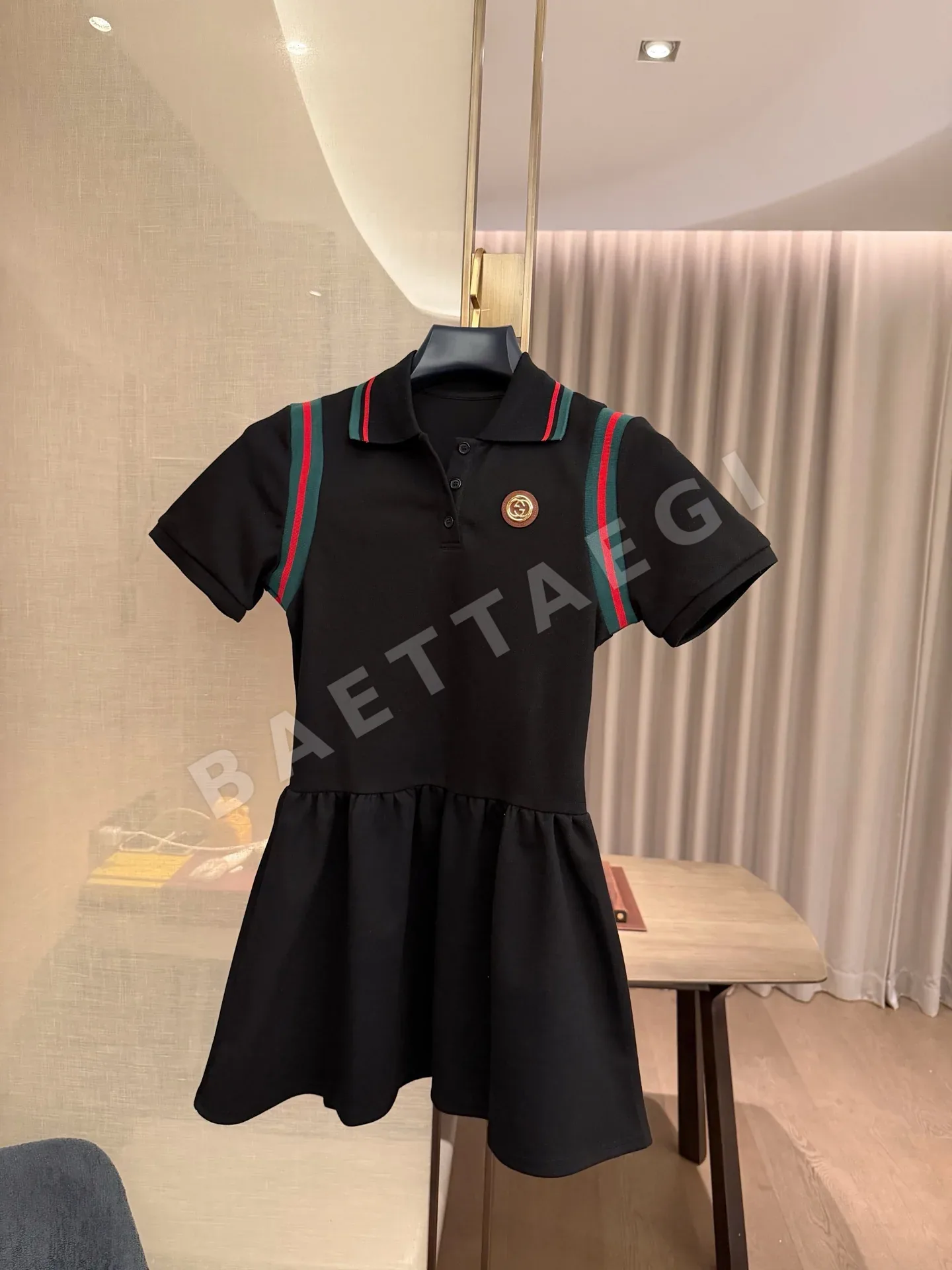 구찌 트리콜로르 리본 폴로 카라 원피스 상세 이미지 5