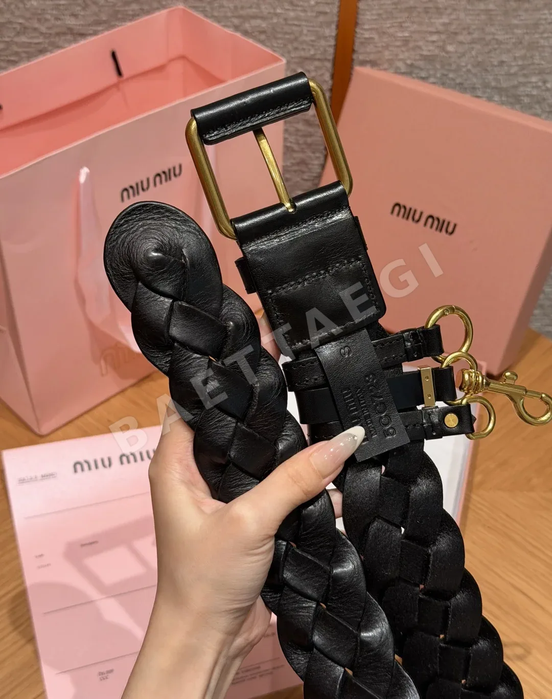 미우미우 가죽 벨트 50mm 상세 이미지 8