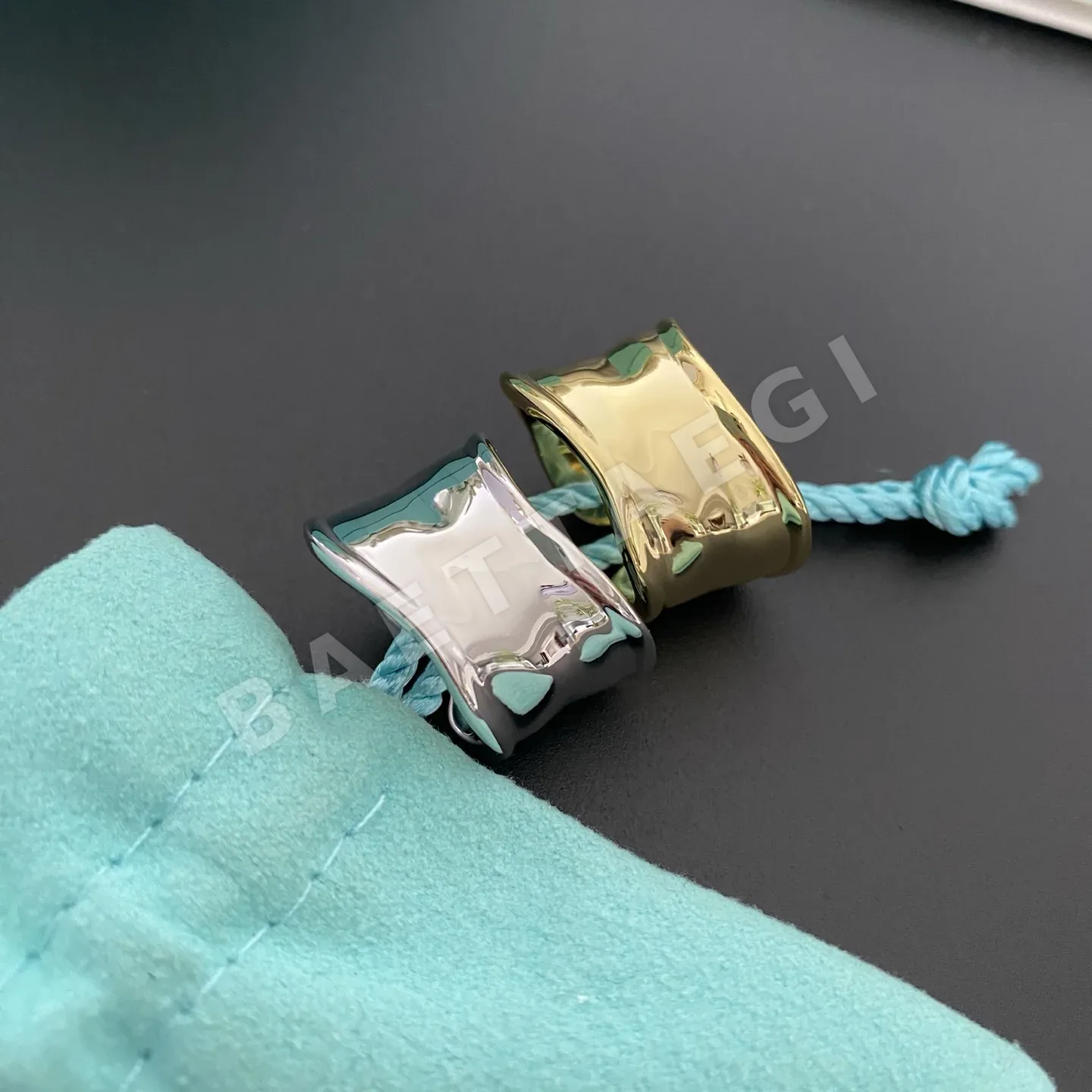 티파니 불규칙 폭 넓은 밴드 반지 상세 이미지 4