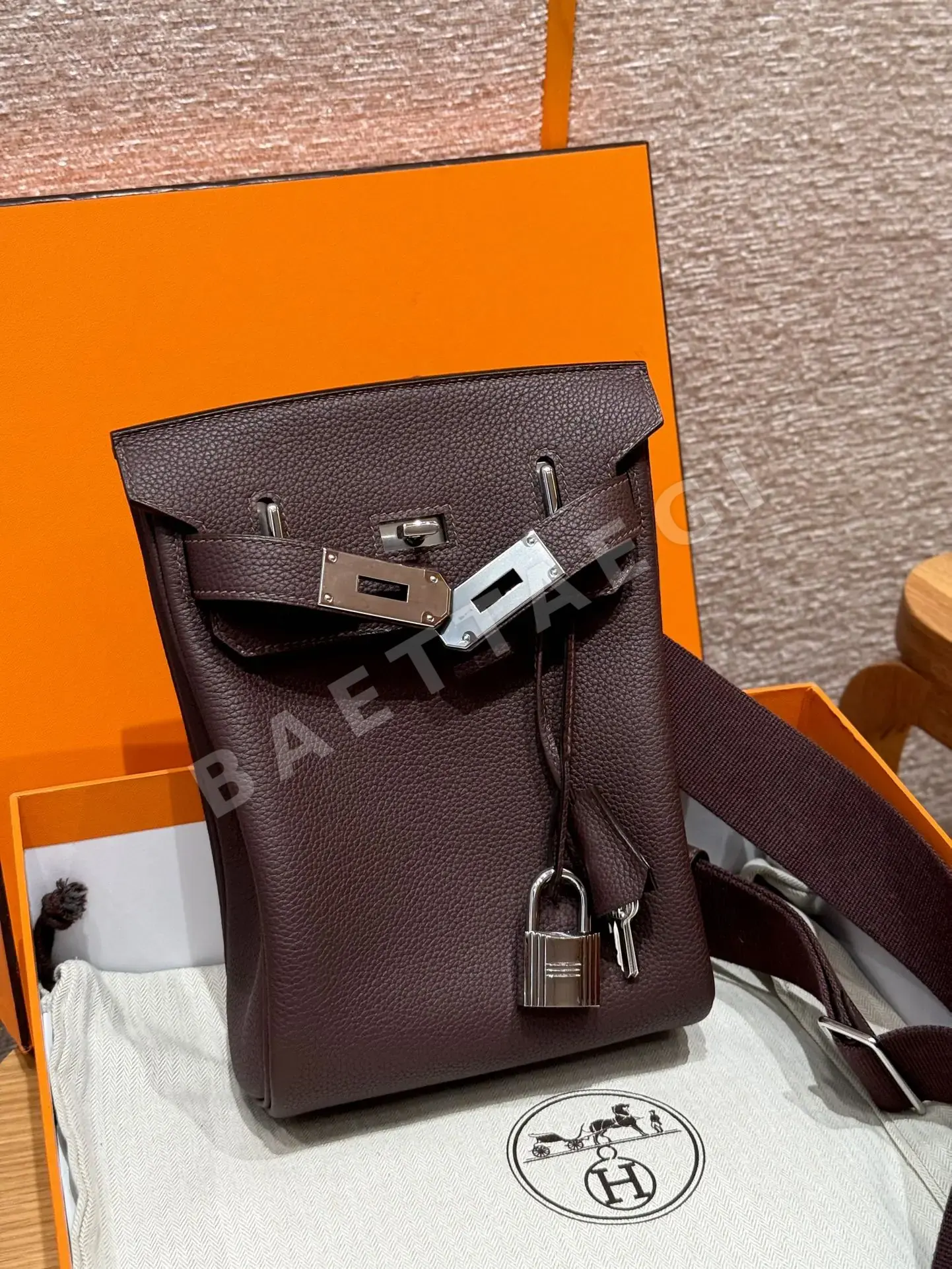 에르메스 핵 아 도 토고 가죽 새들 레드 백팩 상세 이미지 7