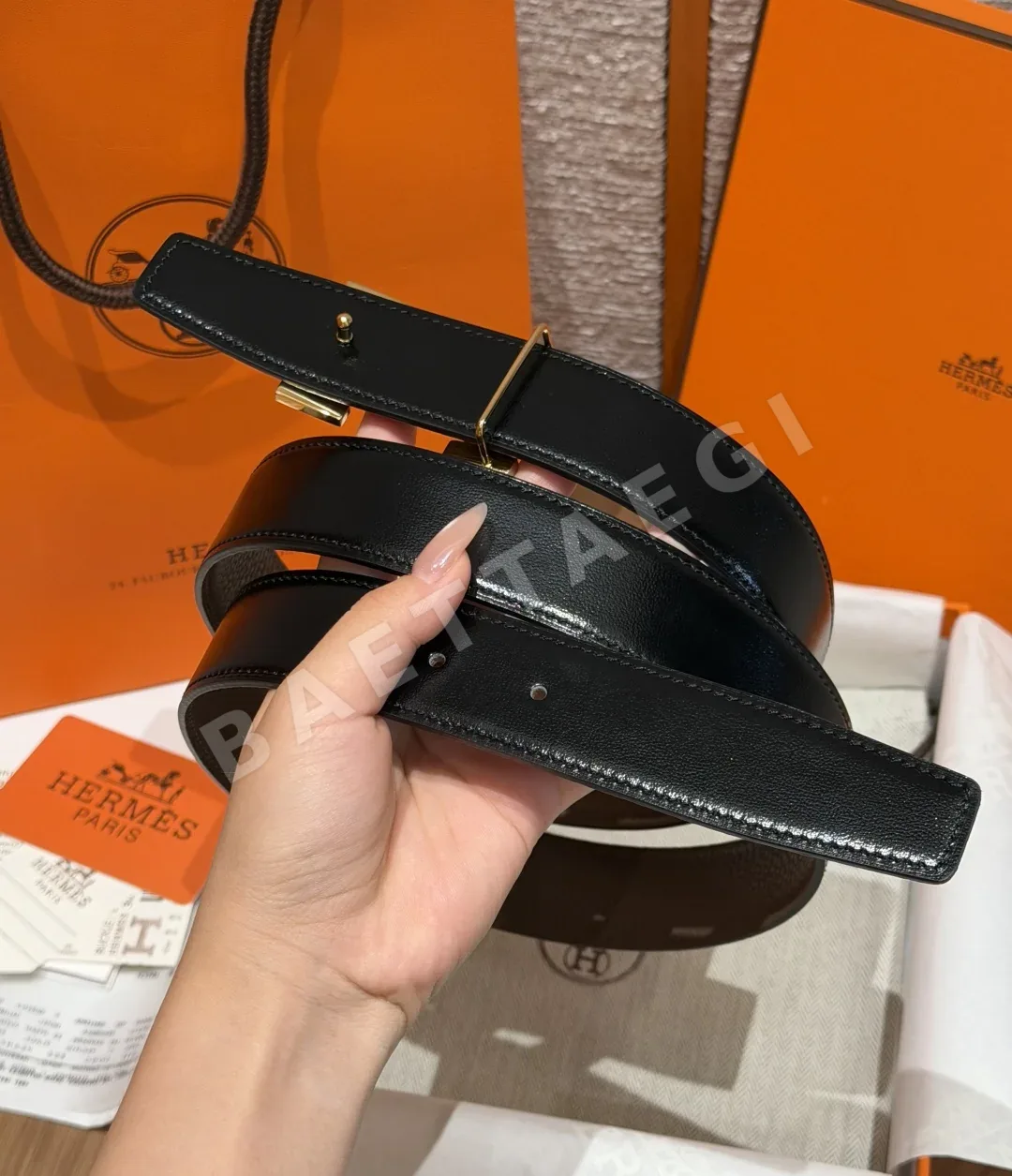 에르메스 H 버클 리버서블 가죽 벨트 32mm 상세 이미지 4